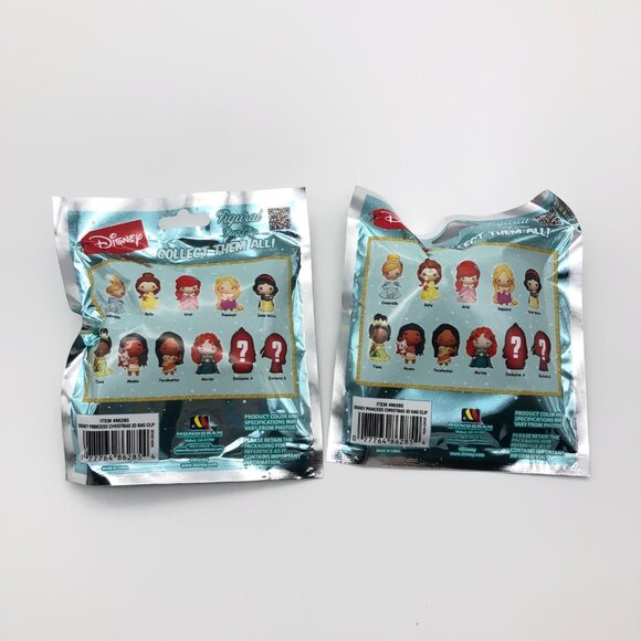 Disney Princess Surprise Blind Bag Figural Bag Clip x2, Holiday Stocking Stuffer - Picture 2 of 3